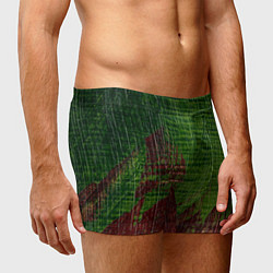 Трусы-боксеры мужские Зелёная и бордовая текстура, цвет: 3D-принт — фото 2