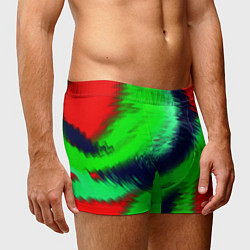 Трусы-боксеры мужские Красно-зеленый абстрактный узор, цвет: 3D-принт — фото 2