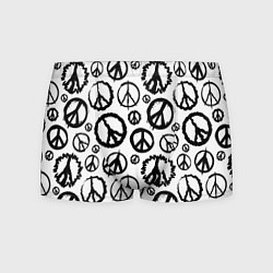 Трусы-боксеры мужские Many peace logo, цвет: 3D-принт