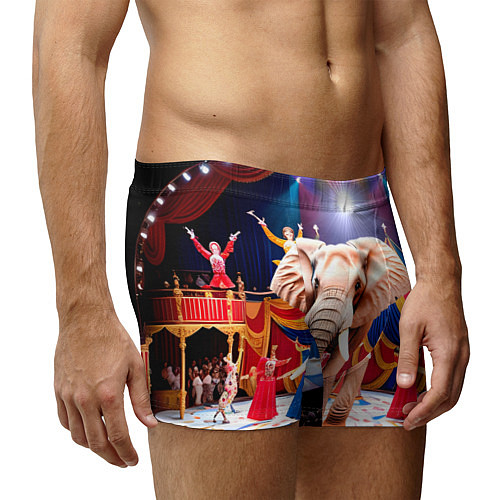 Мужские трусы Слон с цирке / 3D-принт – фото 3