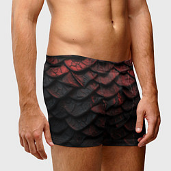 Трусы-боксеры мужские Объемная текстура из темных плит, цвет: 3D-принт — фото 2