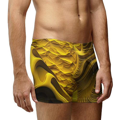 Мужские трусы Объемная желтая текстура / 3D-принт – фото 3
