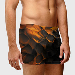 Трусы-боксеры мужские Оранжевые плиты паттерн, цвет: 3D-принт — фото 2