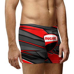Трусы-боксеры мужские Ducati - red stripes, цвет: 3D-принт — фото 2