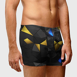 Трусы-боксеры мужские Black yellow geometry, цвет: 3D-принт — фото 2