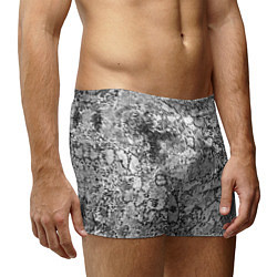 Трусы-боксеры мужские Черно-белый мозаичный узор, цвет: 3D-принт — фото 2
