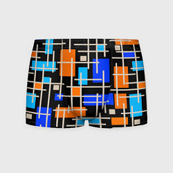 Трусы-боксеры мужские Разноцветная прямоугольная абстракция, цвет: 3D-принт
