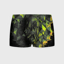 Трусы-боксеры мужские Зеленая абстрактная текстура, цвет: 3D-принт