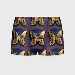 Трусы-боксеры мужские Золотая бабочка паттерн, цвет: 3D-принт
