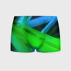 Трусы-боксеры мужские Blue green abstract, цвет: 3D-принт