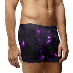 Трусы-боксеры мужские Неоновые плиты с фиолетовым свечением, цвет: 3D-принт — фото 2
