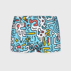 Трусы-боксеры мужские Геометрическая контурная абстракция, цвет: 3D-принт