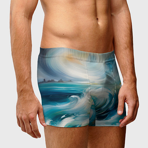 Мужские трусы Штормовые волны океана / 3D-принт – фото 3