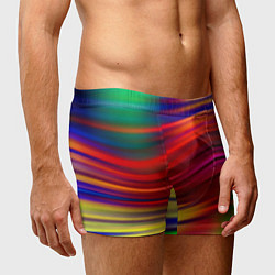 Трусы-боксеры мужские Разноцветный абстрактный узор волны, цвет: 3D-принт — фото 2