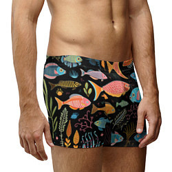 Трусы-боксеры мужские Фолк-арт рыбовы, цвет: 3D-принт — фото 2