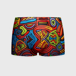 Мужские трусы Разноцветный узор в стиле абстракционизм