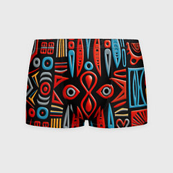 Мужские трусы Красно-синий узор в африканском стиле