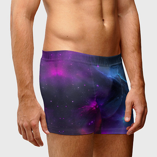 Мужские трусы Бескрайний космос фиолетовый / 3D-принт – фото 3