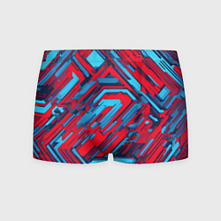 Трусы-боксеры мужские Киберпанк полосы красные и синие, цвет: 3D-принт