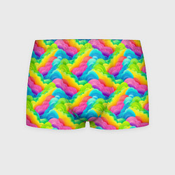 Трусы-боксеры мужские Разноцветные облака из бумаги паттерн, цвет: 3D-принт