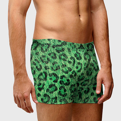 Мужские трусы Зелёный леопард паттерн / 3D-принт – фото 3