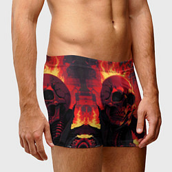 Трусы-боксеры мужские Череп в огне, цвет: 3D-принт — фото 2