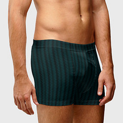 Трусы-боксеры мужские Тёмно-зелёный полосатый, цвет: 3D-принт — фото 2