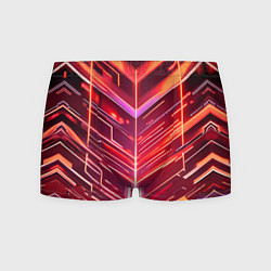 Трусы-боксеры мужские Красные неон полосы киберпанк, цвет: 3D-принт