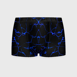 Трусы-боксеры мужские Синие трещины узоры, цвет: 3D-принт