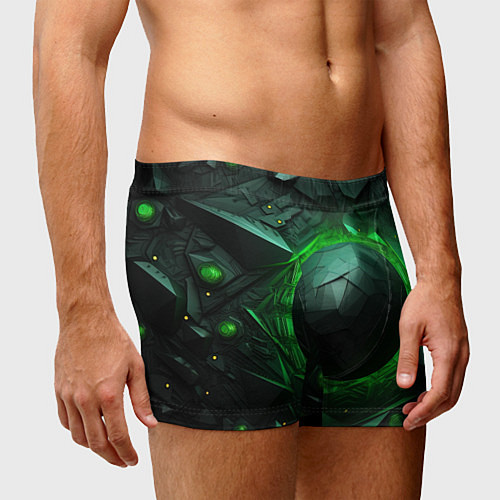 Мужские трусы Абстрактная гармония зеленого / 3D-принт – фото 3