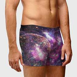Трусы-боксеры мужские Пурпурные космические туманности со звездами, цвет: 3D-принт — фото 2