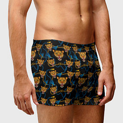 Трусы-боксеры мужские Золотая цепь с леопардами, цвет: 3D-принт — фото 2