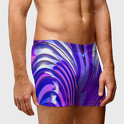 Трусы-боксеры мужские Фиолетовые линии и полосы, цвет: 3D-принт — фото 2