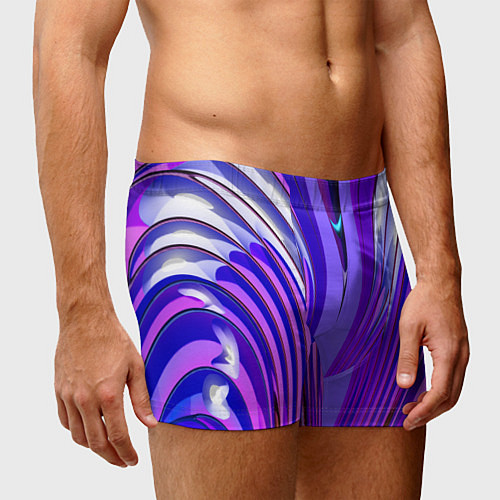Мужские трусы Фиолетовые линии и полосы / 3D-принт – фото 3