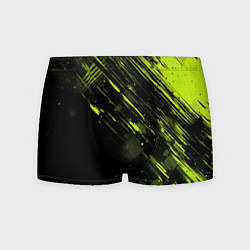 Трусы-боксеры мужские Зеленая краска на черном фоне, цвет: 3D-принт
