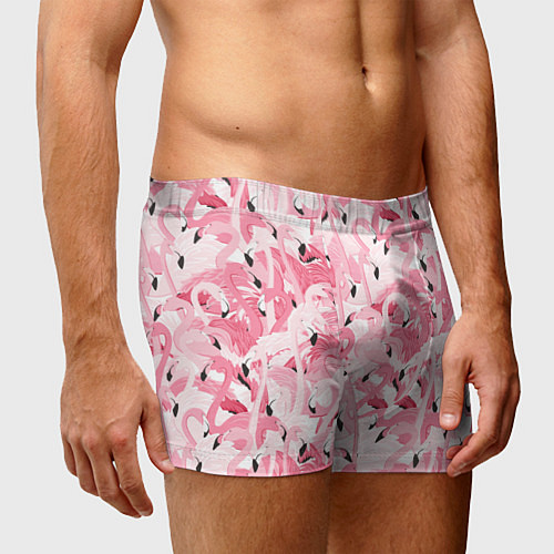 Мужские трусы Стая розовых фламинго / 3D-принт – фото 3