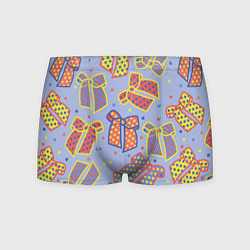 Трусы-боксеры мужские Узор с яркими разноцветными бантами в горошек, цвет: 3D-принт