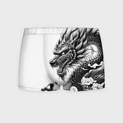 Трусы-боксеры мужские Морда дракона - ирезуми, цвет: 3D-принт