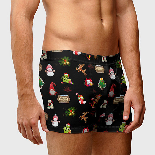 Мужские трусы Много новогодних игрушек / 3D-принт – фото 3