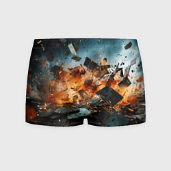 Трусы-боксеры мужские Взрыв плит абстракция, цвет: 3D-принт