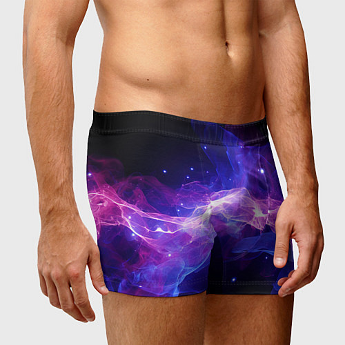 Мужские трусы Фиолетовый туман в движении / 3D-принт – фото 3