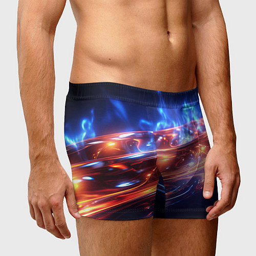 Мужские трусы Оранжевая полоса в движении / 3D-принт – фото 3