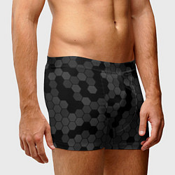 Трусы-боксеры мужские Камуфляж гексагон черный, цвет: 3D-принт — фото 2