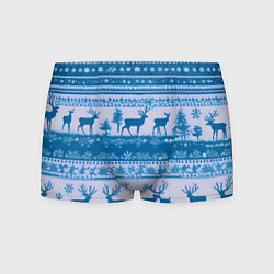 Трусы-боксеры мужские Синие олени, цвет: 3D-принт