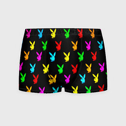 Трусы-боксеры мужские Playboy pattern неон, цвет: 3D-принт