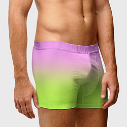 Трусы-боксеры мужские Розовый и ярко-зеленый градиент, цвет: 3D-принт — фото 2