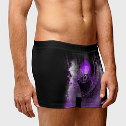 Трусы-боксеры мужские Фиолетовый скелет в дыму, цвет: 3D-принт — фото 2