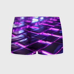 Трусы-боксеры мужские Фиолетовая неоновая плитка, цвет: 3D-принт