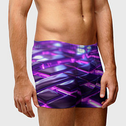 Трусы-боксеры мужские Фиолетовая неоновая плитка, цвет: 3D-принт — фото 2