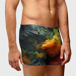Трусы-боксеры мужские Взрыв оранжевой краски, цвет: 3D-принт — фото 2